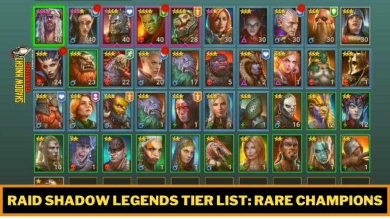 raid shadow legends tier list rare