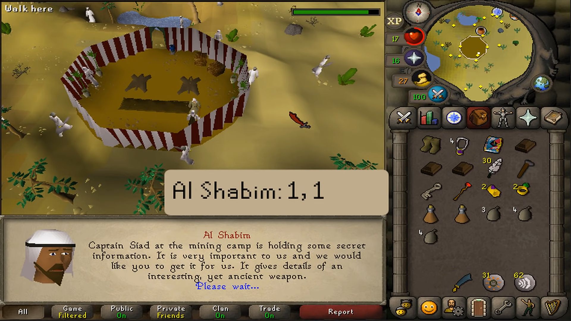 Osrs Tourist Trap Quest go to Bedabin Camp